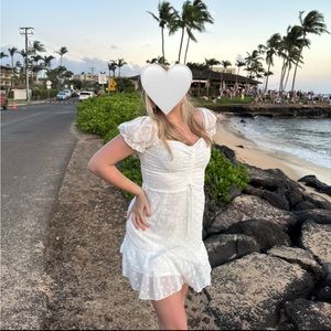 Princess Polly chiffon white mini dress